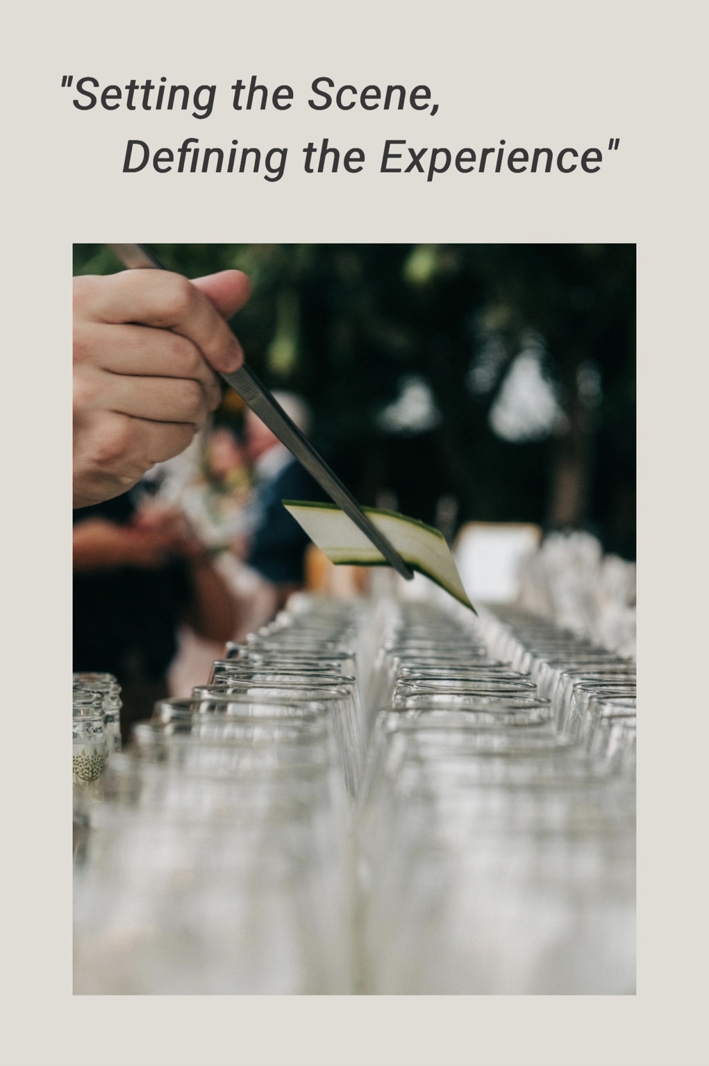 Cocktail preparation for a catered event