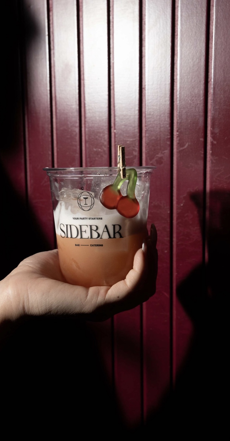 Signature cocktail presentation for a catered event