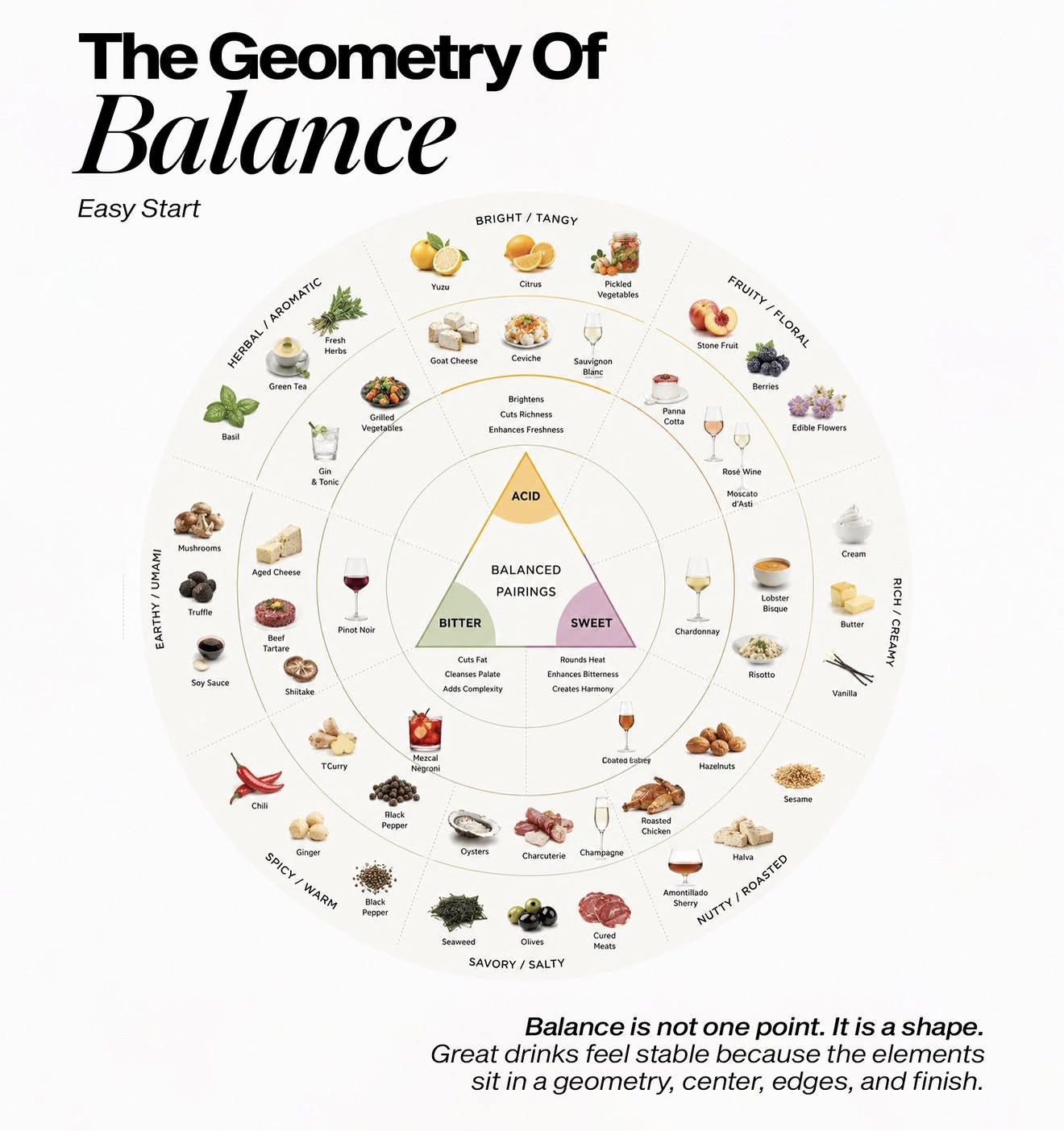 The Geometry of Balance flavour pairing framework